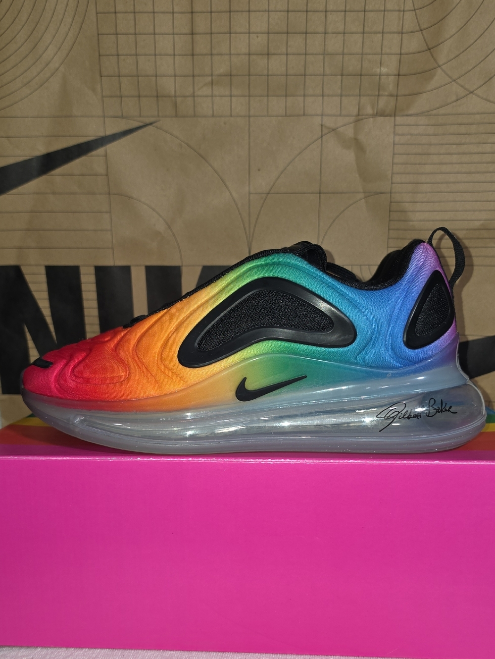 Nike Air Max 720 ‘Be True’ for Gilbert Baker Multicolor CJ5472-90 Men 6 Wmen 7.5 - Picture 14 of 15